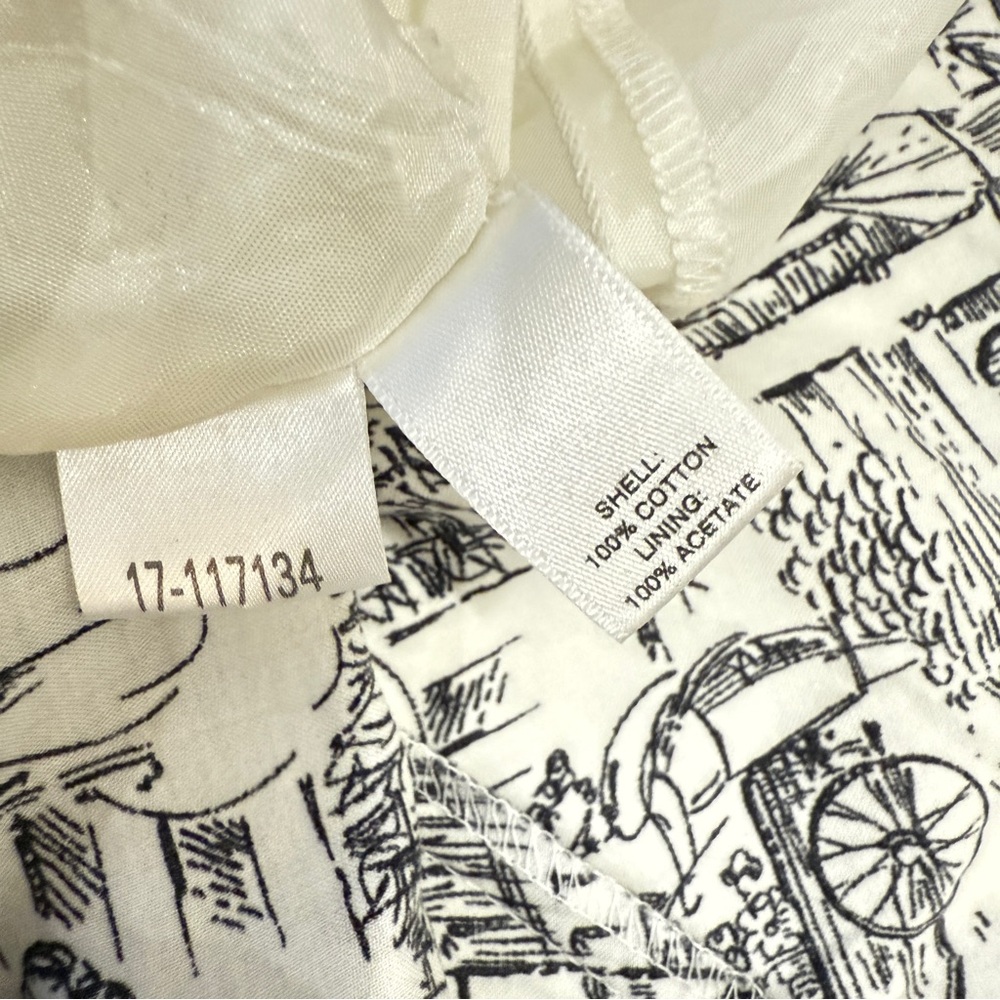 Ann Taylor LOFT Paris Cafe Print French Size 4 A Line Novelty Toile De Jouy - Picture 12 of 15